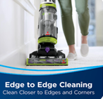 Meet the BISSELL 2252 CleanView Swivel Upright Bagless public choice Vacuum,showing the edge to edge cleaning